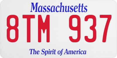 MA license plate 8TM937