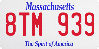 MA license plate 8TM939