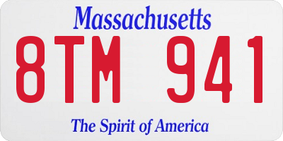 MA license plate 8TM941