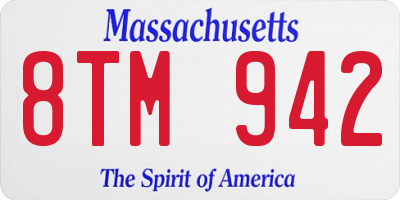 MA license plate 8TM942