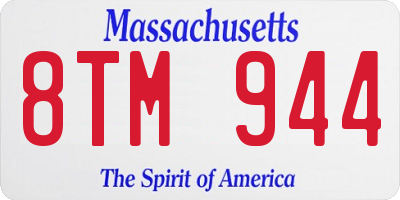 MA license plate 8TM944