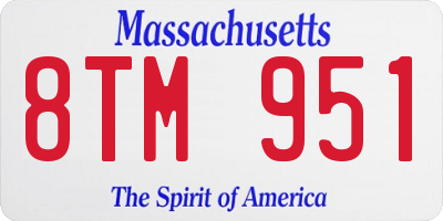 MA license plate 8TM951