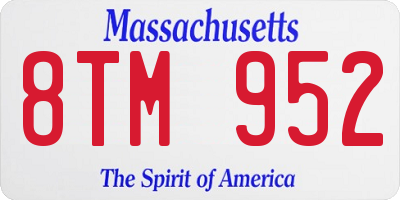 MA license plate 8TM952