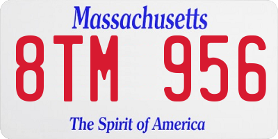 MA license plate 8TM956