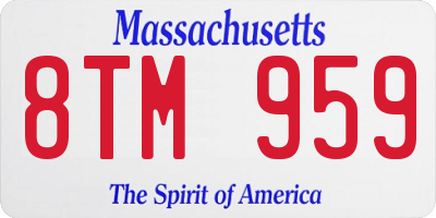 MA license plate 8TM959