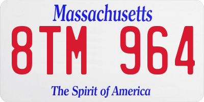MA license plate 8TM964