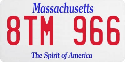 MA license plate 8TM966