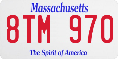 MA license plate 8TM970