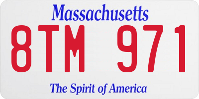 MA license plate 8TM971