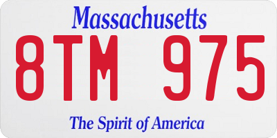 MA license plate 8TM975
