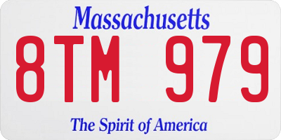 MA license plate 8TM979