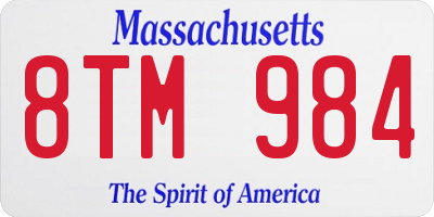 MA license plate 8TM984