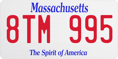 MA license plate 8TM995