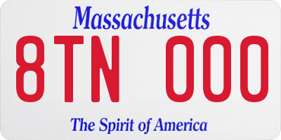 MA license plate 8TN000