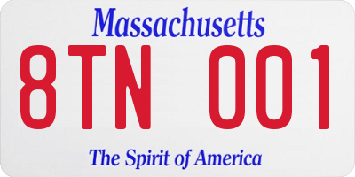 MA license plate 8TN001