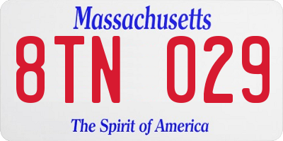 MA license plate 8TN029