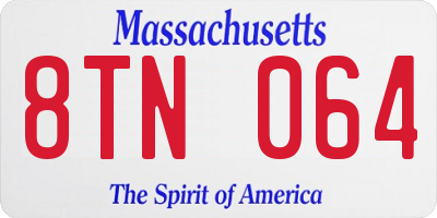 MA license plate 8TN064