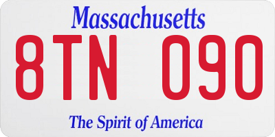 MA license plate 8TN090