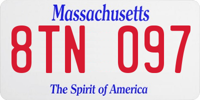 MA license plate 8TN097