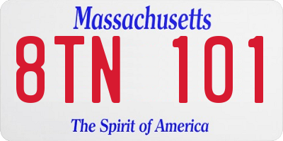 MA license plate 8TN101