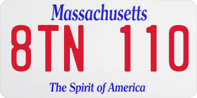 MA license plate 8TN110