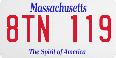 MA license plate 8TN119