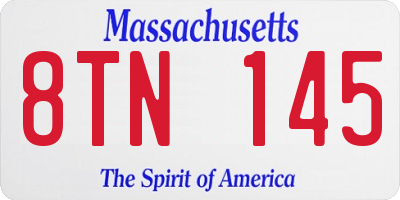 MA license plate 8TN145