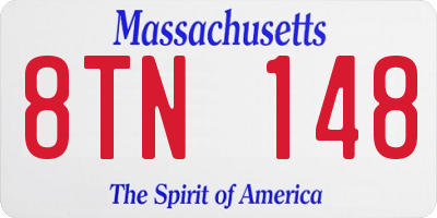MA license plate 8TN148