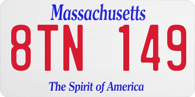 MA license plate 8TN149
