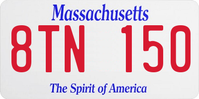 MA license plate 8TN150