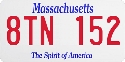 MA license plate 8TN152