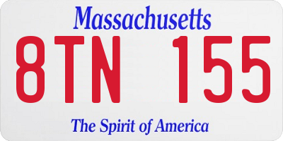 MA license plate 8TN155