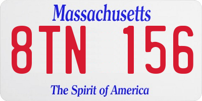 MA license plate 8TN156