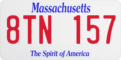 MA license plate 8TN157