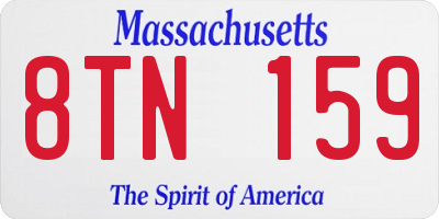 MA license plate 8TN159