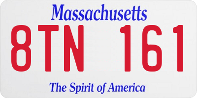 MA license plate 8TN161