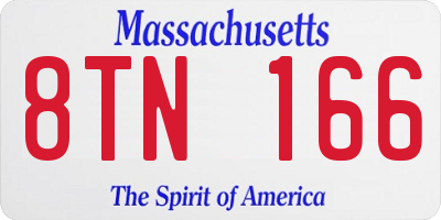 MA license plate 8TN166