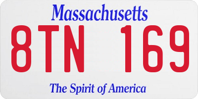 MA license plate 8TN169