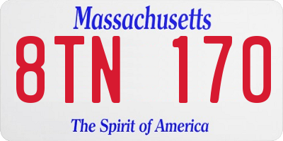 MA license plate 8TN170