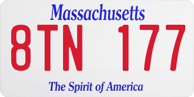 MA license plate 8TN177