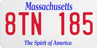 MA license plate 8TN185