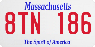 MA license plate 8TN186