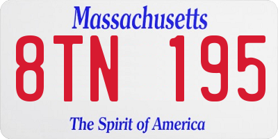 MA license plate 8TN195