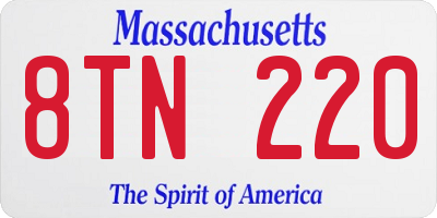 MA license plate 8TN220