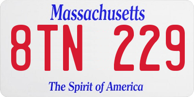 MA license plate 8TN229
