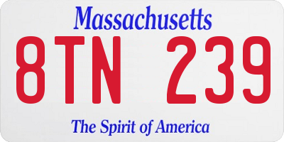 MA license plate 8TN239