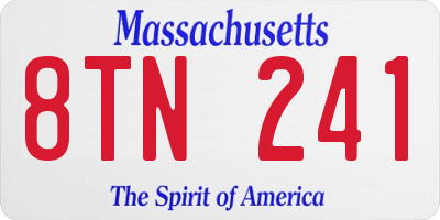 MA license plate 8TN241