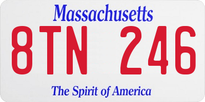 MA license plate 8TN246