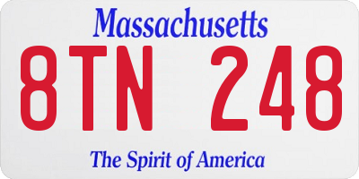 MA license plate 8TN248