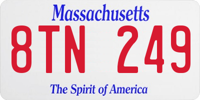 MA license plate 8TN249